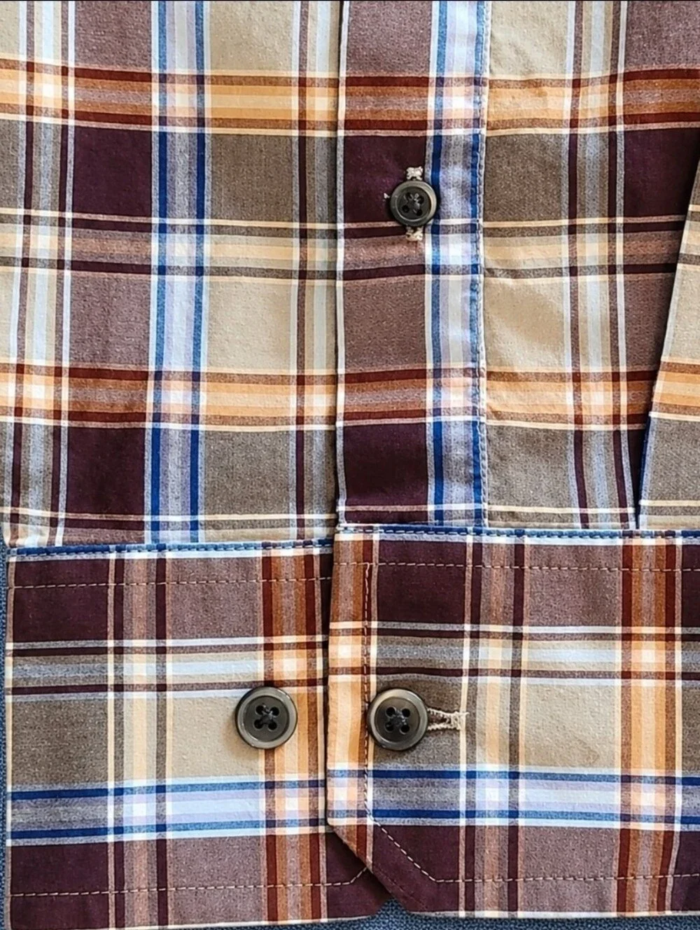 Vintage 2006 Banana Republic XL Plaid Button Down Shirt NWT 100% Cotton